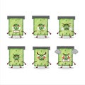 Money slot cartoon character with various angry expressions