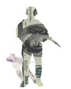 Money soldier currency dollars pound sterling Royalty Free Stock Photo