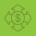 Money spending color linear icon