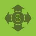 Money spending glyph color icon