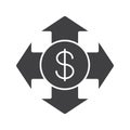 Money spending glyph icon