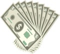 Money stack. Deck of cash. Dollar bills. Notes pile. Winning price. Vector illustration. Transparent PNG Royalty Free Stock Photo