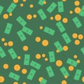 Money stack icon in flat style. Exchange cash vector illustration on white isolated background. bill seamless pattern Royalty Free Stock Photo