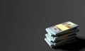Money stacks from dollars with blank blank background. Dollar finance conceptual