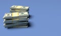 Money stacks from dollars with blank copy space backgrounds