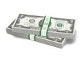 Money Stacks of Two Dollar Bills $2 Bill Stacks Currency Cash Artwork Royalty Free Stock Photo