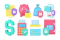 Money storage financial transaction protect online payment safe savings secure set 3d icon vector