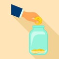 Money store icon, flat style Royalty Free Stock Photo