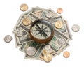 Money Strategy Management Compass Royalty Free Stock Photo