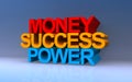 money success power on blue Royalty Free Stock Photo