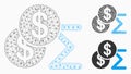 Money Summary Vector Mesh 2D Model and Triangle Mosaic Icon