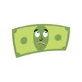 Money surprised emotion. Cash Emoji astonished. Dollar isolated Royalty Free Stock Photo