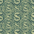 Money Symbol Ornate Seamless Pattern Royalty Free Stock Photo