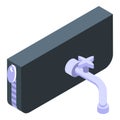 Money tap wallet icon isometric vector. Passive work