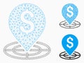 Money Target Vector Mesh Network Model and Triangle Mosaic Icon