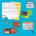 Money and tax set Royalty Free Stock Photo