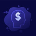 money thinking icon, vector design Royalty Free Stock Photo