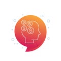 money thinking line icon, vector art Royalty Free Stock Photo