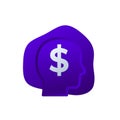 money thinking vector icon with blue gradient Royalty Free Stock Photo