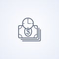 Money time, earn time, vector best gray line icon