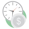 Money and time flat icon vector Royalty Free Stock Photo