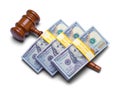 Money on Top Of Gavel Royalty Free Stock Photo