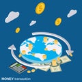 Money transaction, financial transfer vector concept Royalty Free Stock Photo