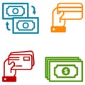 Money Transfer Credit Card Dollar Icons