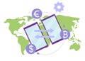 Money transfer flat illustration