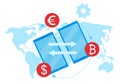 Money transfer flat vector illustration Royalty Free Stock Photo