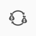 Money transfer icon, money, dollar, transfer, finance Royalty Free Stock Photo
