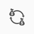 Money transfer icon, money, dollar, transfer, finance Royalty Free Stock Photo