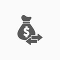 Money transfer icon, money, dollar, transfer, finance Royalty Free Stock Photo