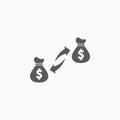 Money transfer icon, money, dollar, transfer, finance Royalty Free Stock Photo