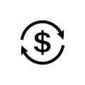 Money transfer Icon. Dollar reload icon