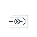 money transfer icon vector from finance concept. Thin line illustration of money transfer editable stroke. money transfer linear Royalty Free Stock Photo