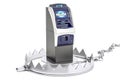 Money trap with ATM machine, 3D rendering Royalty Free Stock Photo