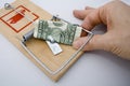 Money Trap - US Dollar & Hand Royalty Free Stock Photo