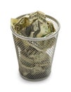 Money Trash Can Royalty Free Stock Photo