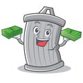 With money trash character cartoon style