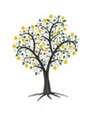 Money tree with golden coins. vector Royalty Free Stock Photo