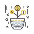 Money tree Growth in a pot Royalty Free Stock Photo