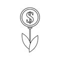 Money tree icon. dollar sign Royalty Free Stock Photo