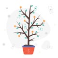 Money tree illustration. The concept of growth of finance Royalty Free Stock Photo