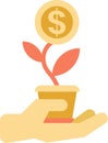 Money tree illustration in minimal style Royalty Free Stock Photo