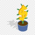 Money tree isometric icon Royalty Free Stock Photo