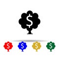money tree multi color style icon. Simple glyph, flat vector of profit icons for ui and ux, website or mobile application Royalty Free Stock Photo