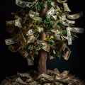 money tree.plant growing step on coins. finance and accounting