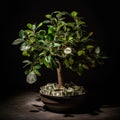 money tree.plant growing step on coins. finance and accounting