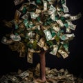 money tree.plant growing step on coins. finance and accounting